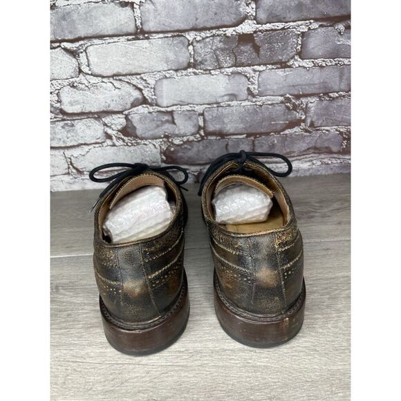 Frye Jones Wingtip Dark Brown Leather Distressed Dress Shoes Men Sz 13D US/46EU - Picture 4 of 16